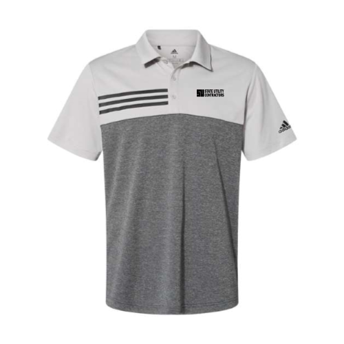 State Utility Contractors - Heather Colorblock 3-Stripes Sport Shirt v2